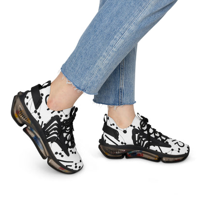 Women's Mesh Sneakers, Constellation & Symbol, Libra Zodiac Sign, AOP