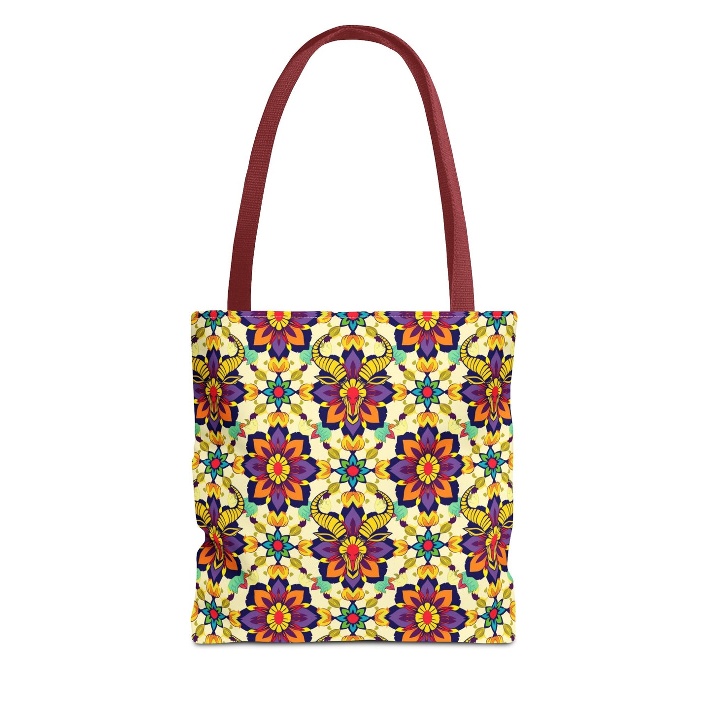 Tote Bag, (AOP), Taurus, Zodiac v5, Flower Pattern