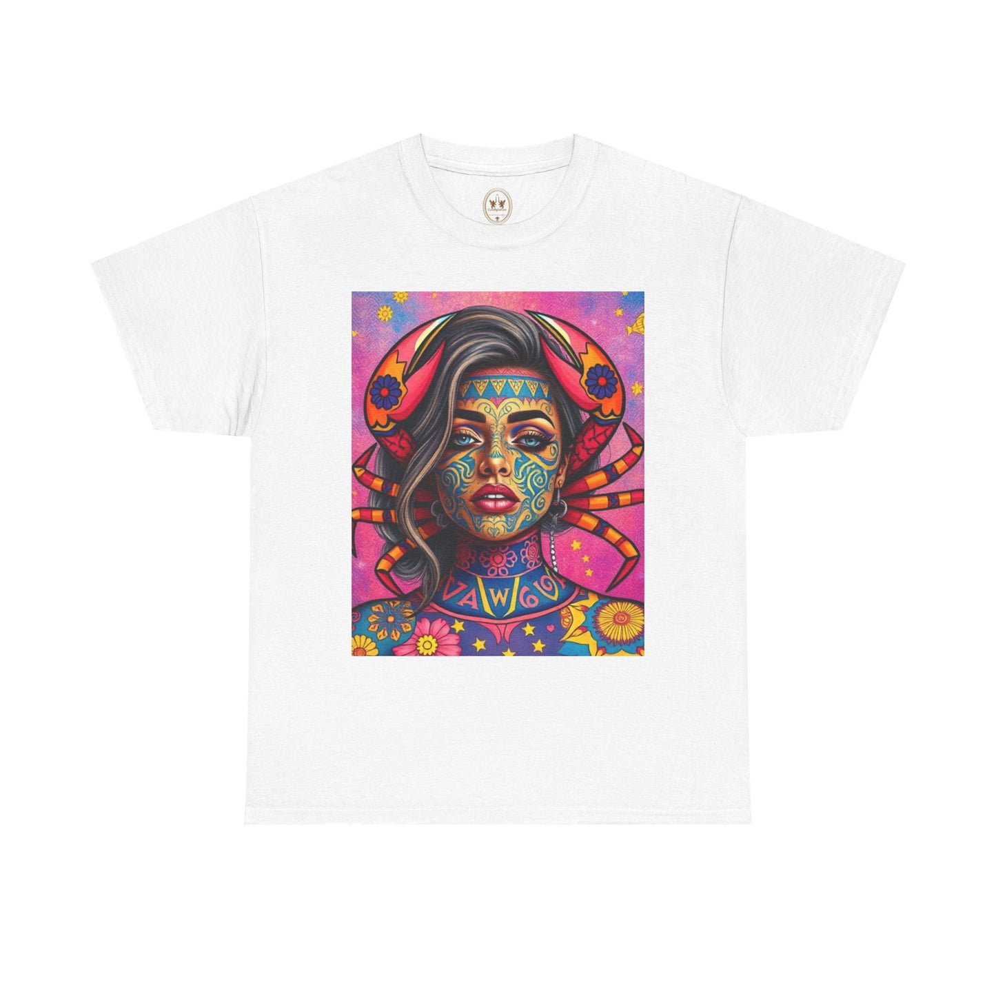 Unisex Heavy Cotton T-Shirt, Cancer, Zodiac v3, Sexy Art