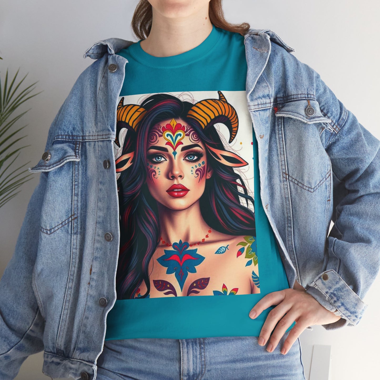 Unisex Heavy Cotton T-Shirt, Taurus, Zodiac v1, Sexy Art