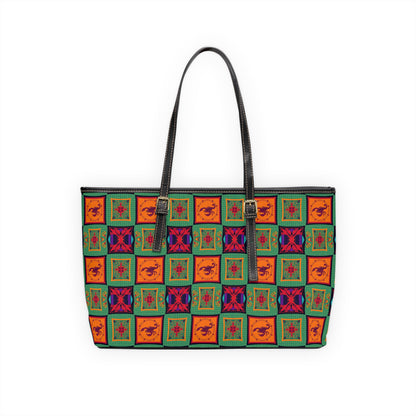 Leather Shoulder Bag, Scorpio, Zodiac v4, Shapes Pattern