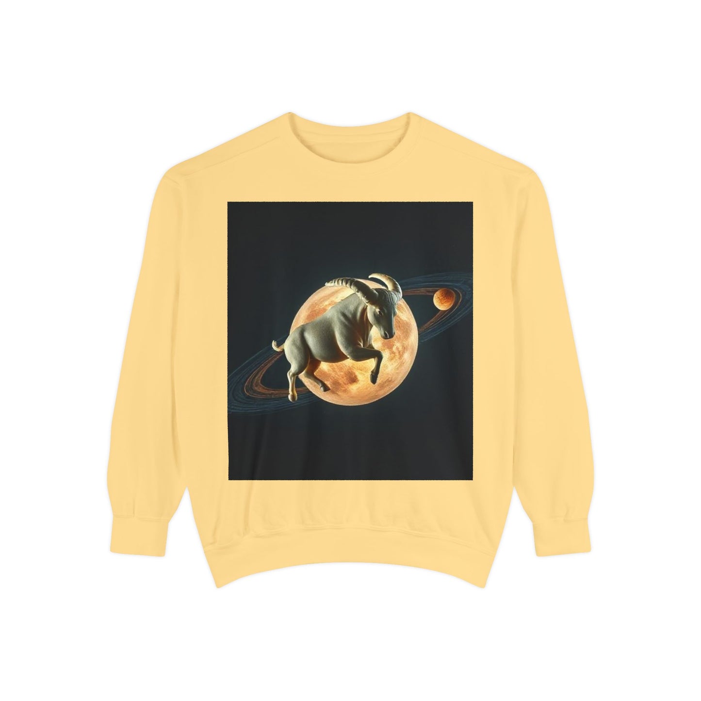 Garment-Dyed Sweatshirt, Unisex, Space Animal Design v1, Taurus