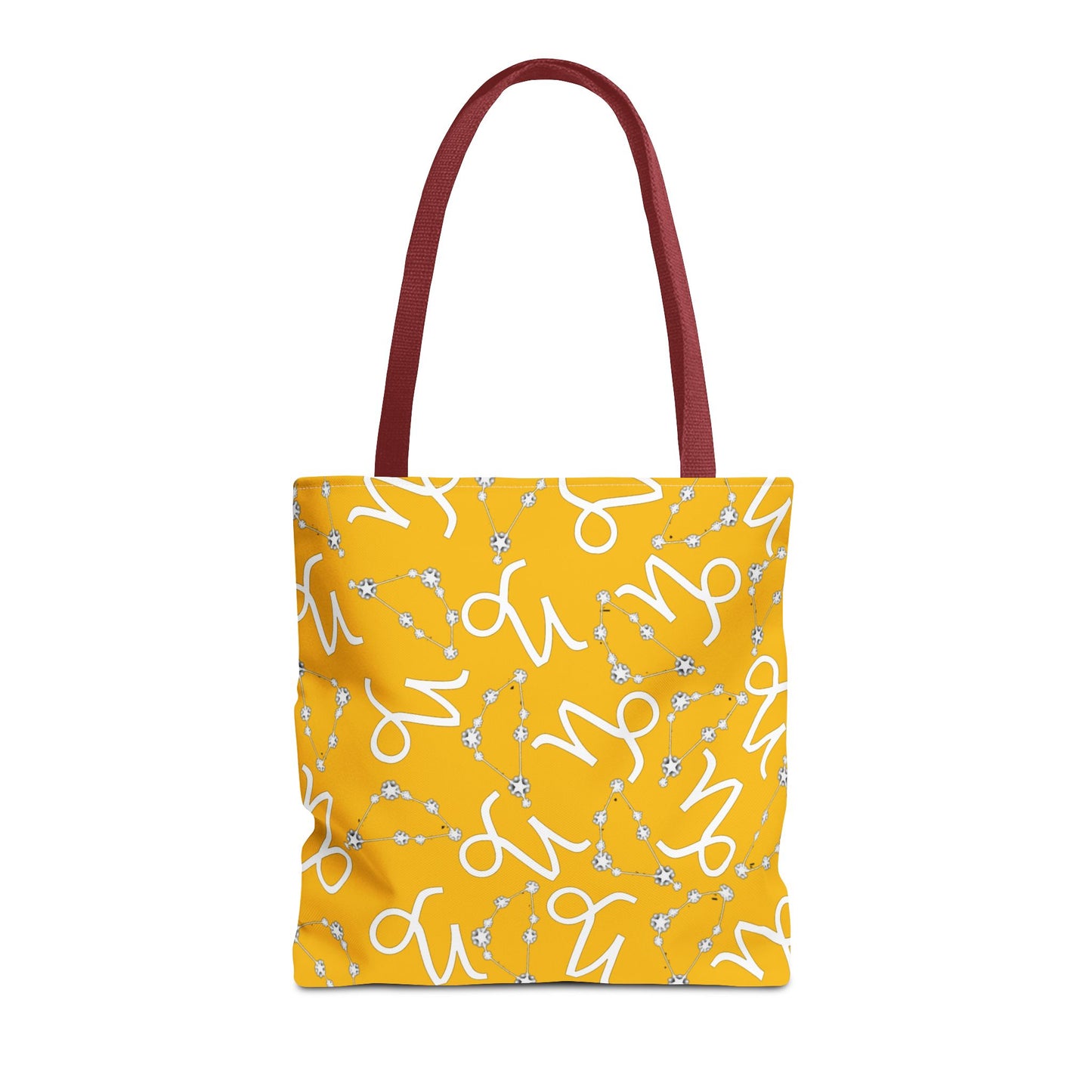 Tote Bag, Capricorn Zodiac Sign, AOP, (Yellow, White)