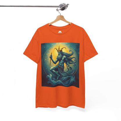 Unisex Heavy Cotton T-Shirt, Aquarius God, Zodiac Design