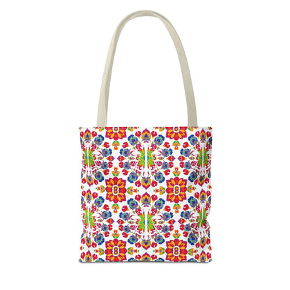 Tote Bag, (AOP), Libra, Zodiac v5, Flower Pattern