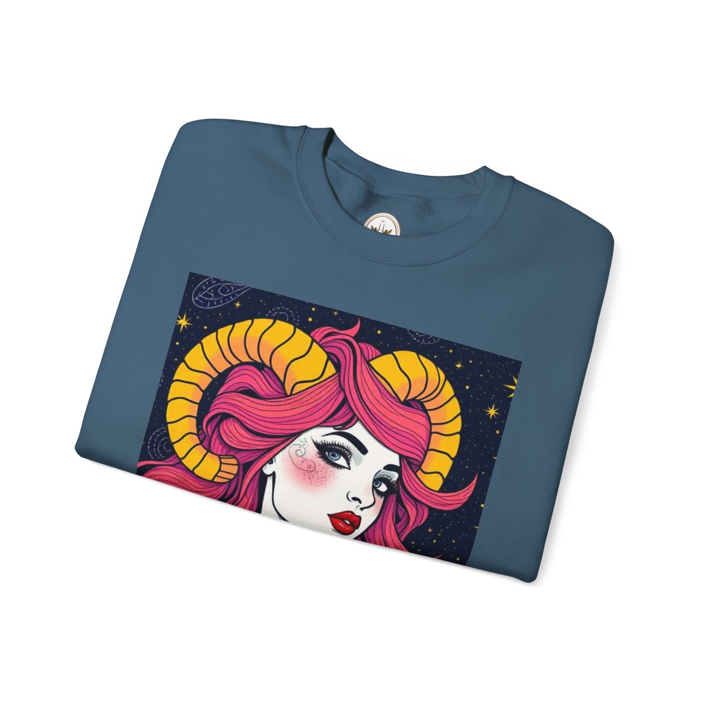 Unisex Heavy Blend™ Crewneck Sweatshirt, Aries, Zodiac, Sexy Pattern