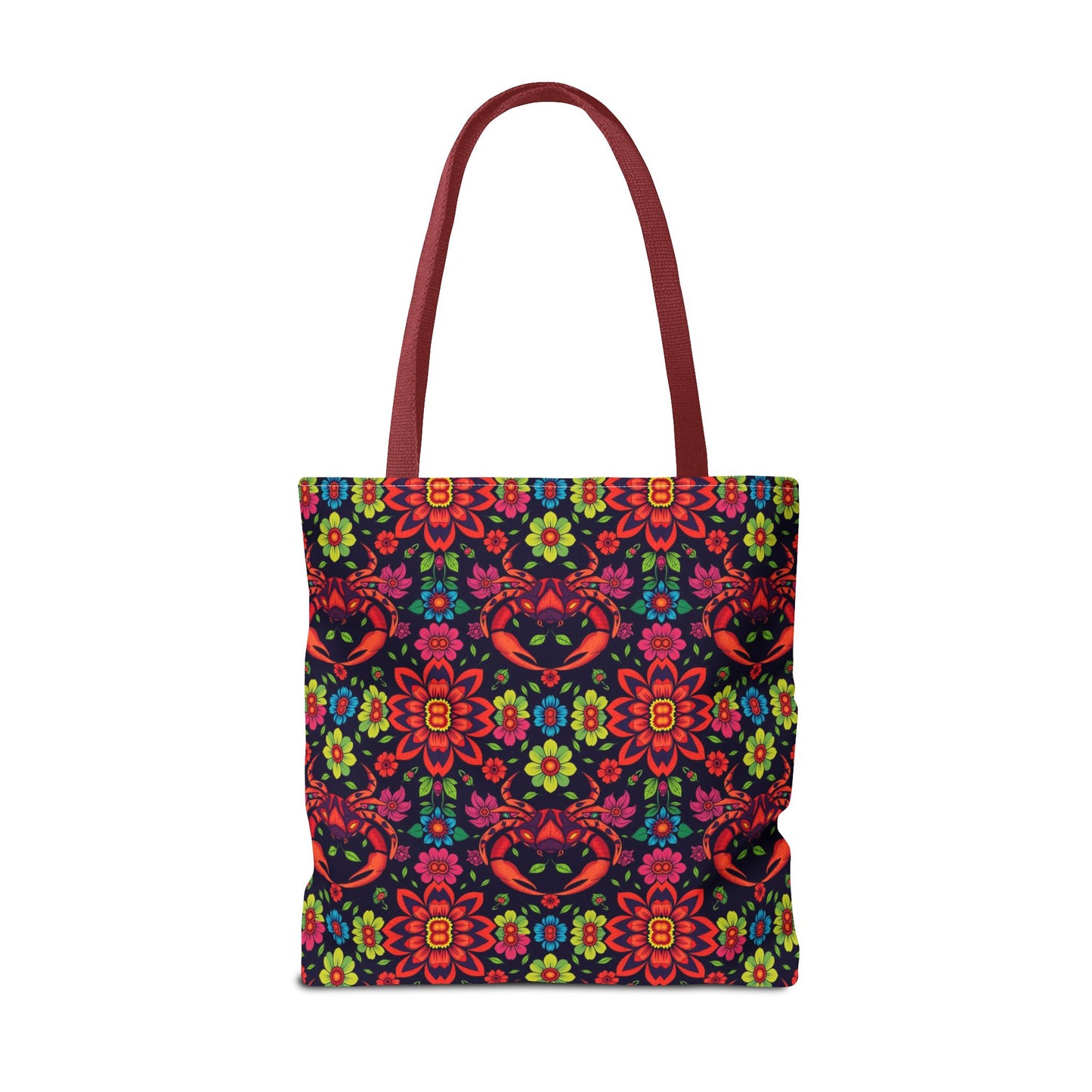 Tote Bag, (AOP), Cancer, Zodiac, Flower Pattern