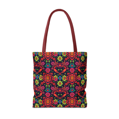 Tote Bag, (AOP), Cancer, Zodiac, Flower Pattern