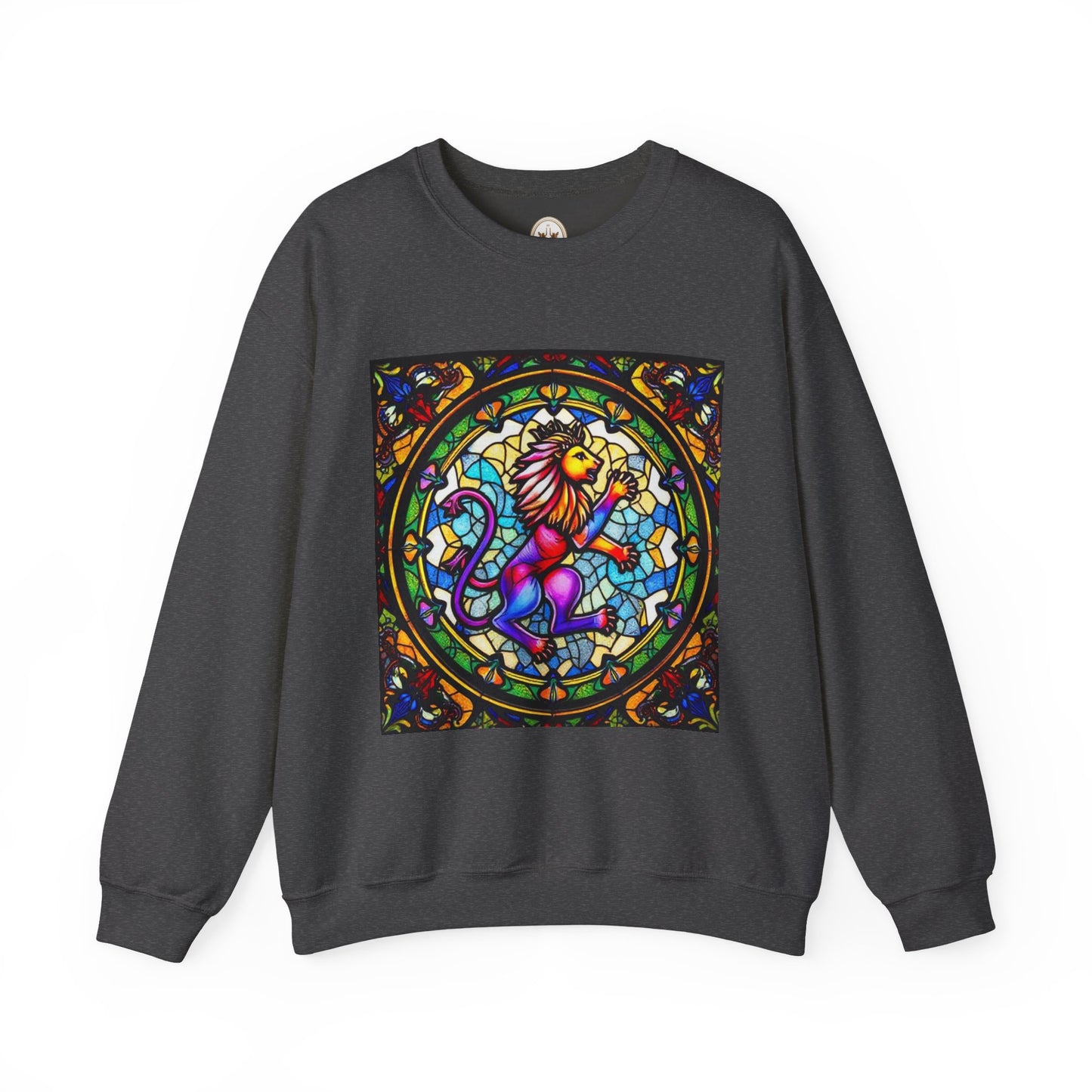 Unisex Heavy Blend™ Crewneck Sweatshirt, Glass, Leo Zodiac Design
