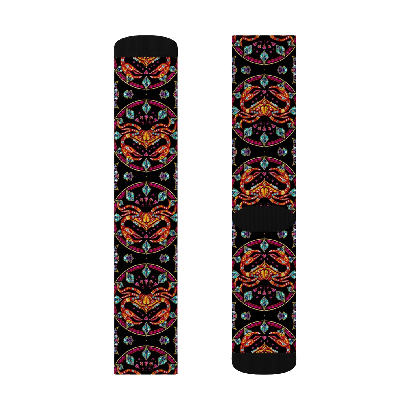 Sublimation Socks, Cancer, Zodiac  v3, Jewel Pattern