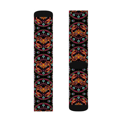 Sublimation Socks, Cancer, Zodiac  v3, Jewel Pattern