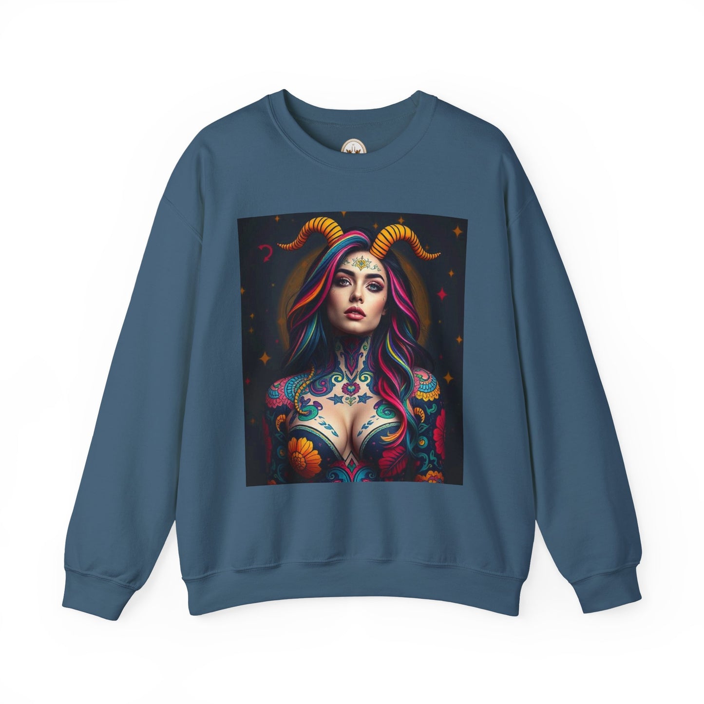 Unisex Heavy Blend™ Crewneck Sweatshirt, Capricorn, Zodiac v3, Sexy Pattern