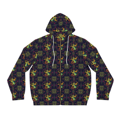 Full-Zip Hoodie (AOP), Virgo, Zodiac v4, Pattern