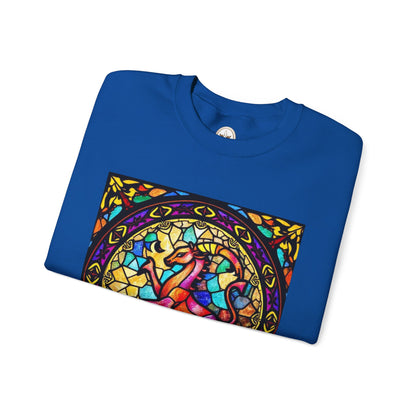 Unisex Heavy Blend™ Crewneck Sweatshirt, Glass, Aries Zodiac Design