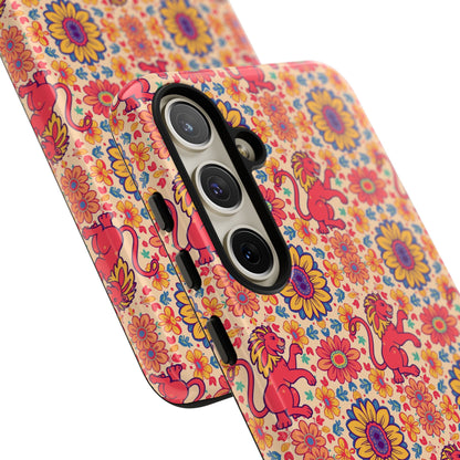 Tough Cases, Leo, Zodiac v1, Flower Pattern
