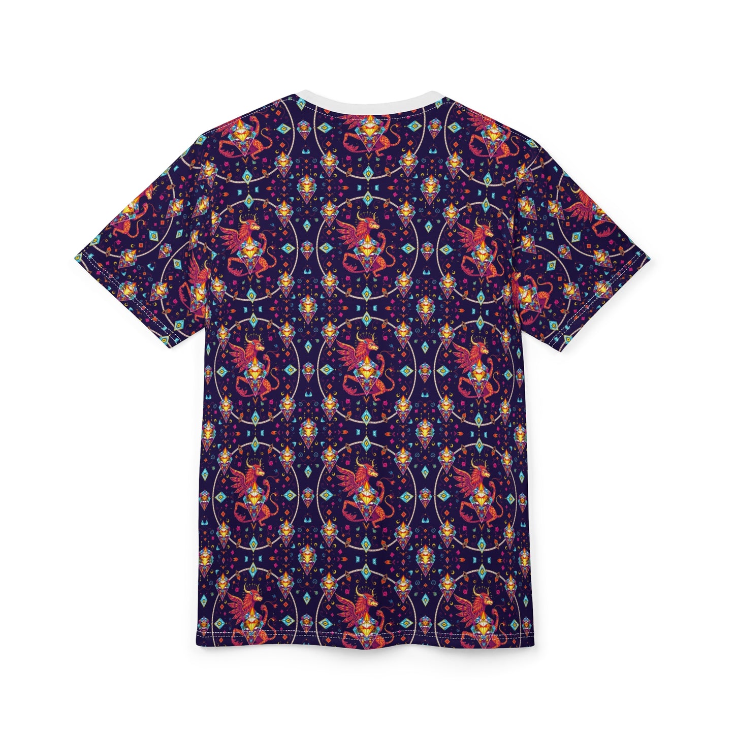 Unisex Cut & Sew T-Shirt, (AOP), Virgo, Zodiac v4, Jewels Pattern