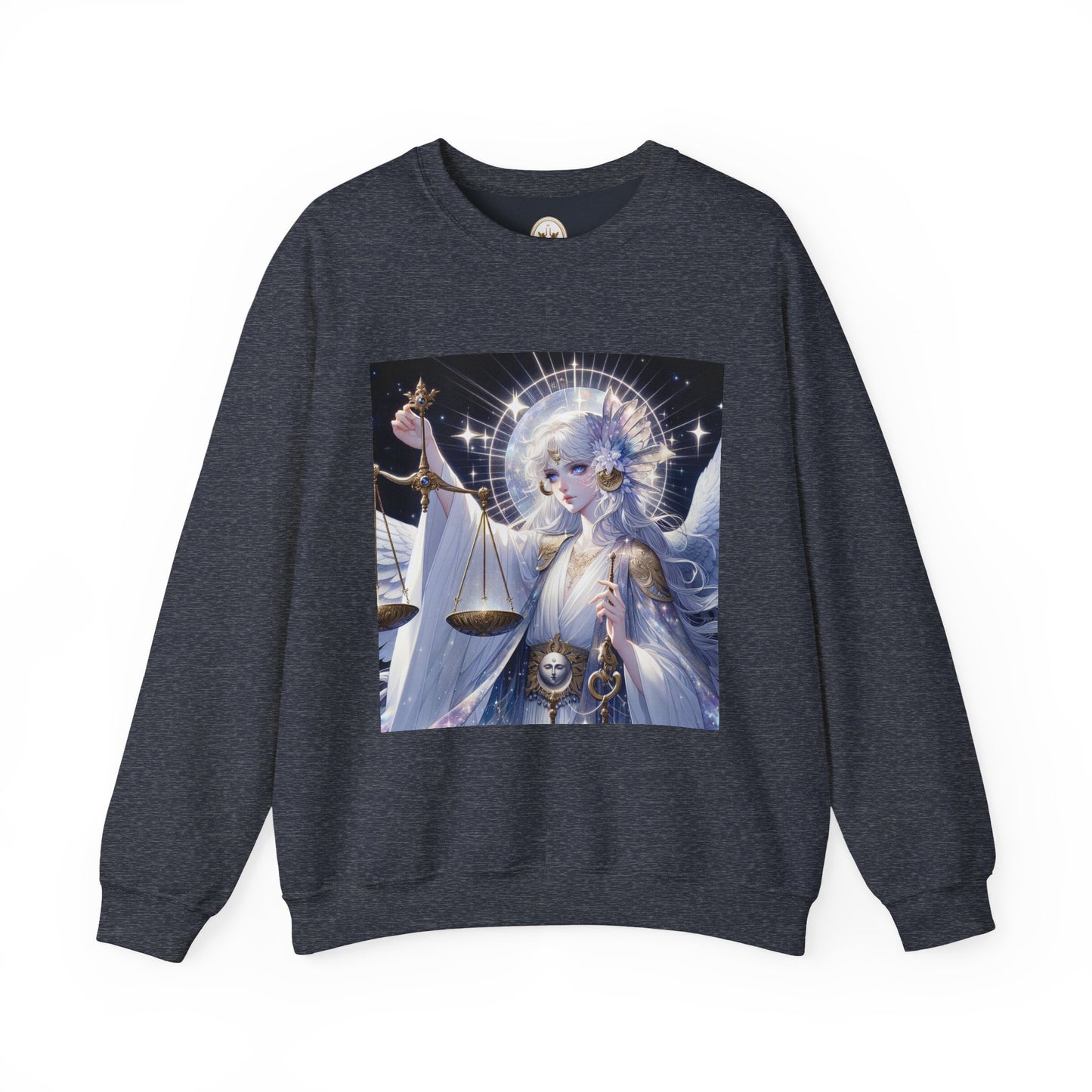 Unisex Heavy Blend™ Crewneck Sweatshirt,anime angel, Libra Zodiac Design