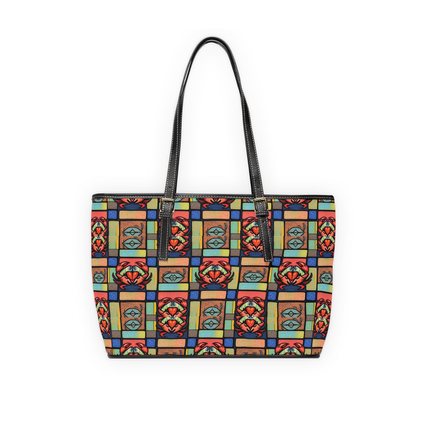 Leather Shoulder Bag, Cancer, Zodiac, Shapes Pattern