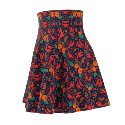 Women's Skater Skirt, (AOP), Cancer, Zodiac v3, Sexy Pattern