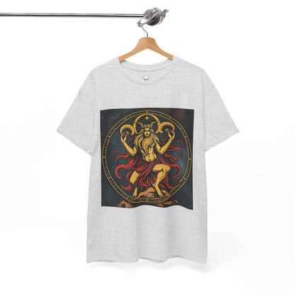 Unisex Heavy Cotton T-Shirt, Aries God 3v, Zodiac Design