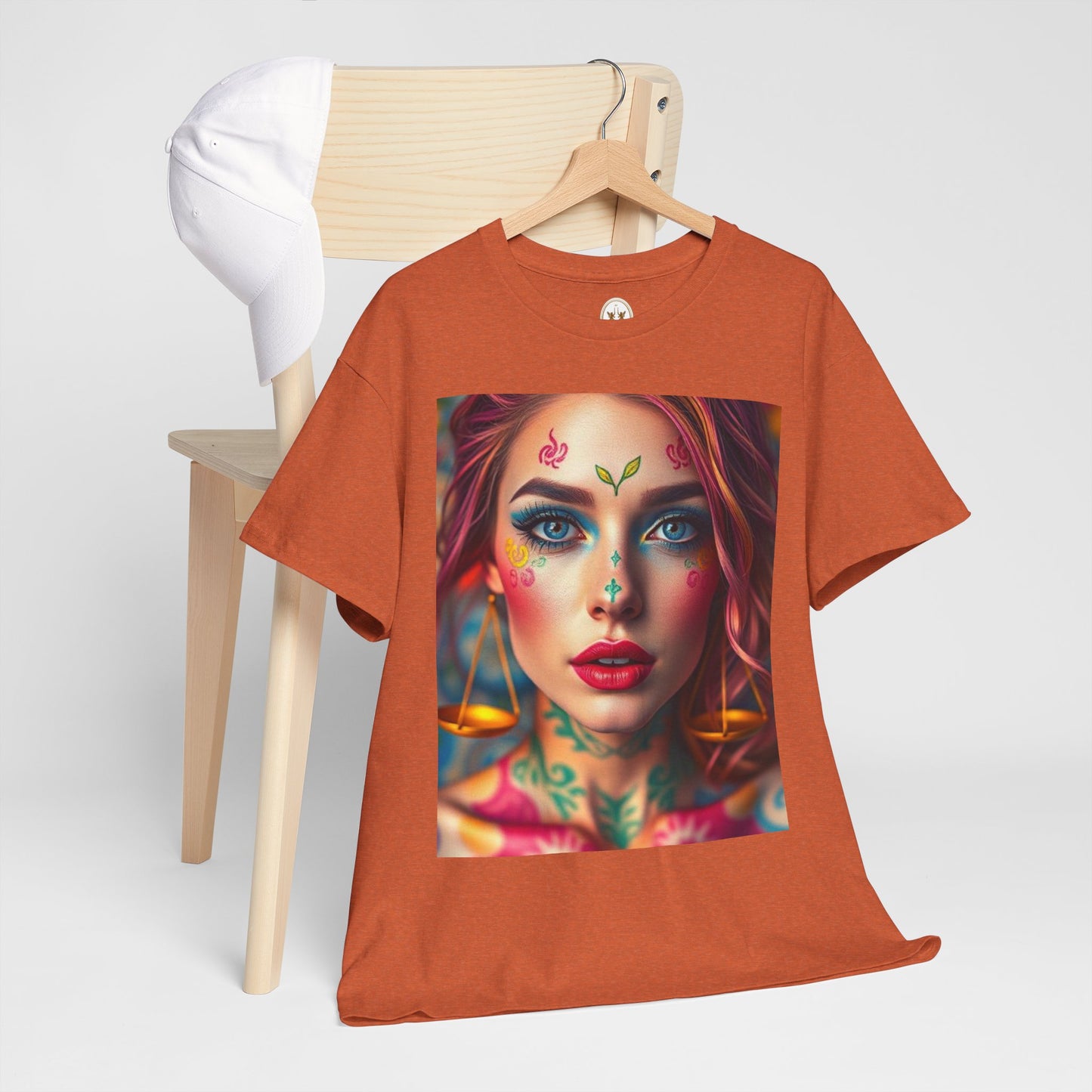 Unisex Heavy Cotton T-Shirt, Libra, Zodiac v1, Sexy Art