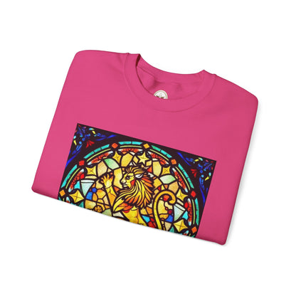 Unisex Heavy Blend™ Crewneck Sweatshirt, Glass 1, Leo Zodiac Design