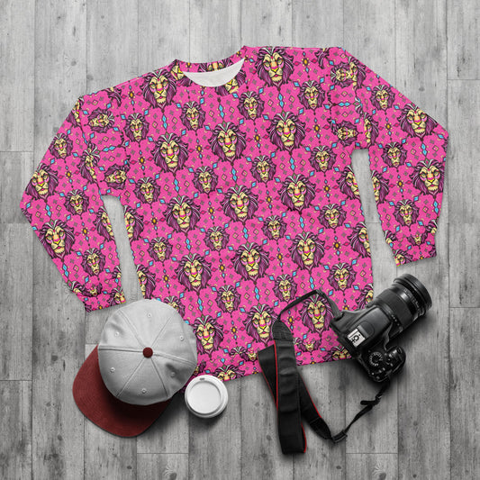 Unisex Sweatshirt (AOP), Leo, Zodiac v1, Jewel Pattern