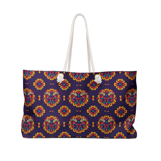 Weekender Bag, Taurus, Zodiac, Flower Pattern