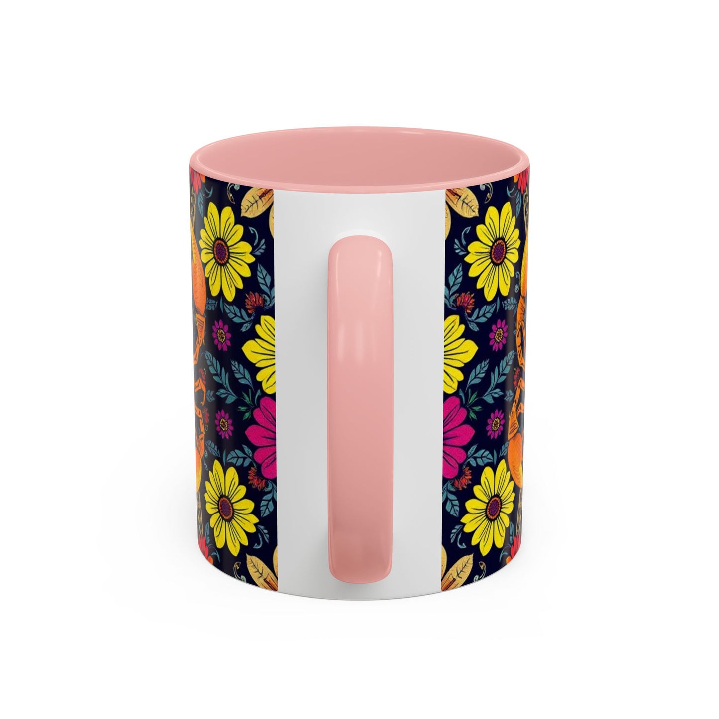 Accent Coffee Mug, Scorpio, Zodiac v3. Flower Pattern, (11, 15oz)
