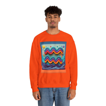 Unisex Heavy Blend™ Crewneck Sweatshirt, Water Painting, Aquarius Zodiac Design