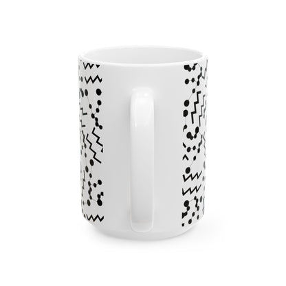 Ceramic Mug, (11oz, 15oz), Ceramic Coffee Mug, AOP, Constellation & Symbol, Aquarius Zodiac Design