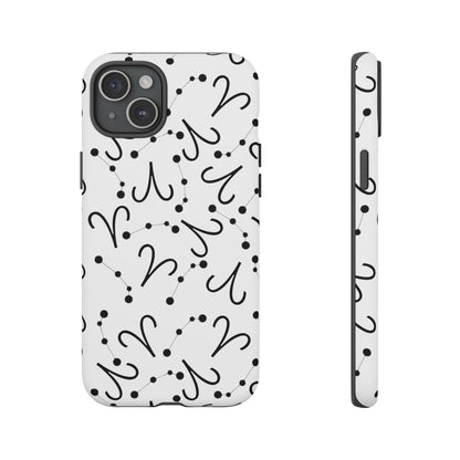 Tough Cases with the Aries Zodiac sign for iPhone, Samsung Galaxy, and Google Pixel devices