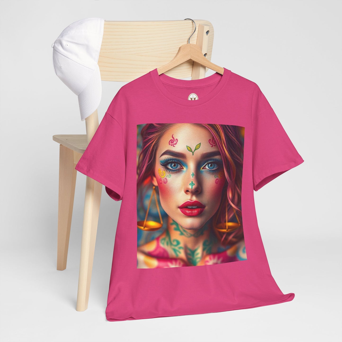 Unisex Heavy Cotton T-Shirt, Libra, Zodiac v1, Sexy Art