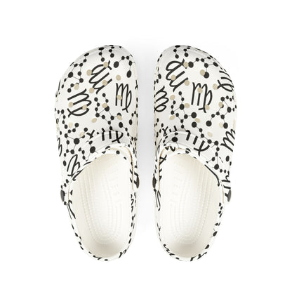 EVA Foam Rubber Shoes (AOP), Material 100% EVA, Virgo Zodiac Design