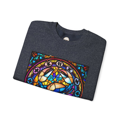Unisex Heavy Blend™ Crewneck Sweatshirt, Glass, Cancer Zodiac Design
