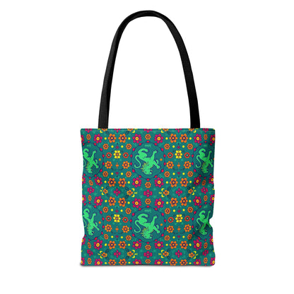 Tote Bag (AOP), Leo, Zodiac v1, Flower Pattern