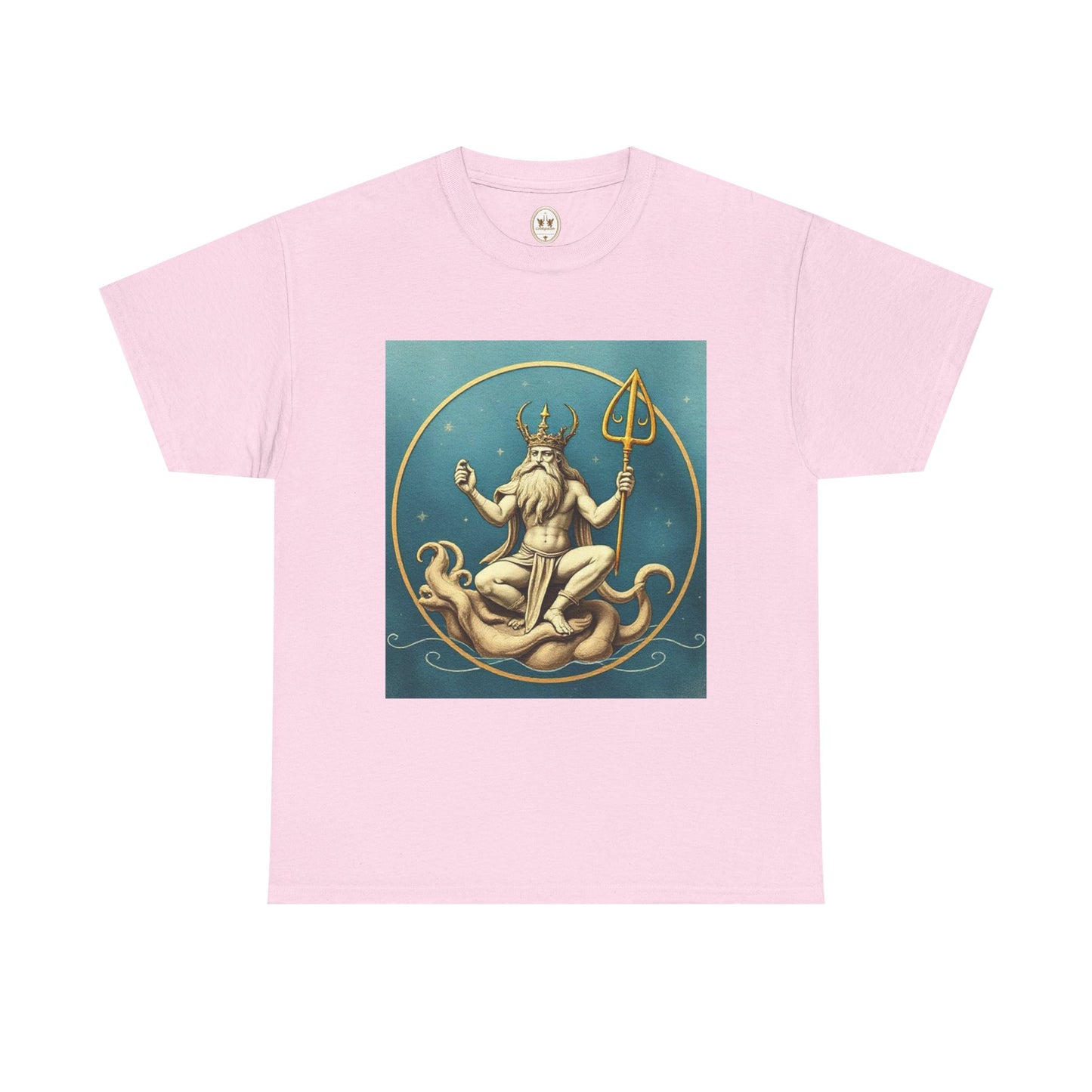 Unisex Heavy Cotton T-Shirt, Aquarius God 2v, Zodiac Design