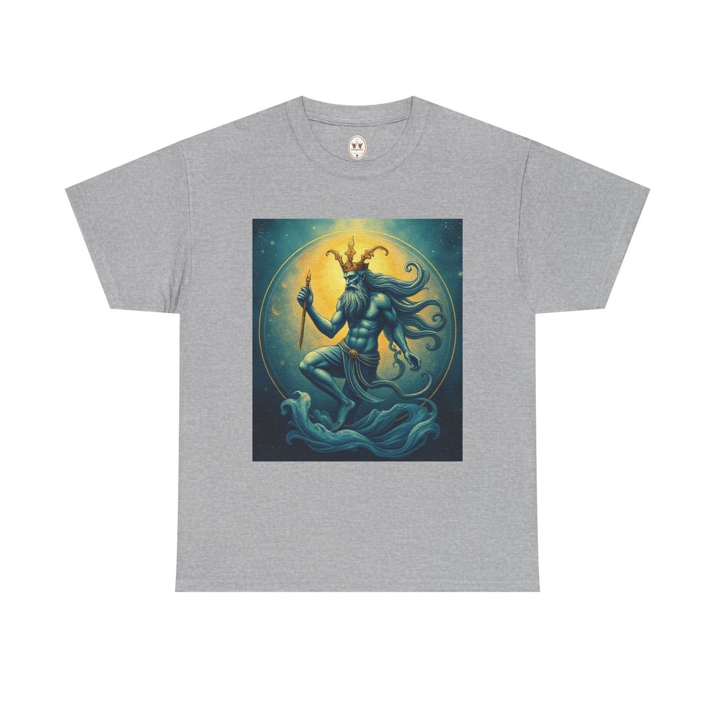 Unisex Heavy Cotton T-Shirt, Aquarius God 1, Zodiac Design