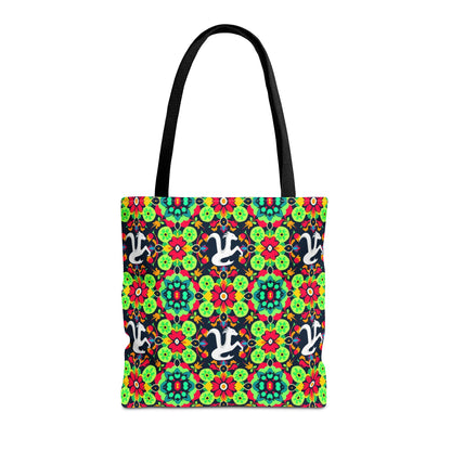 Tote Bag, (AOP), Aquarius, Zodiac v4, Flower Pattern