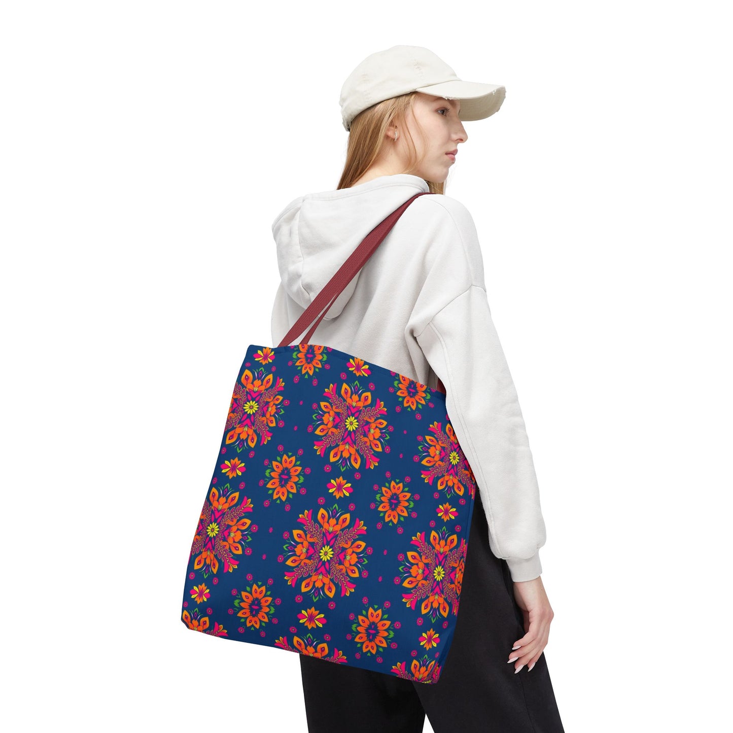 Tote Bag (AOP), Gemini, Zodiac v2, Flower Pattern