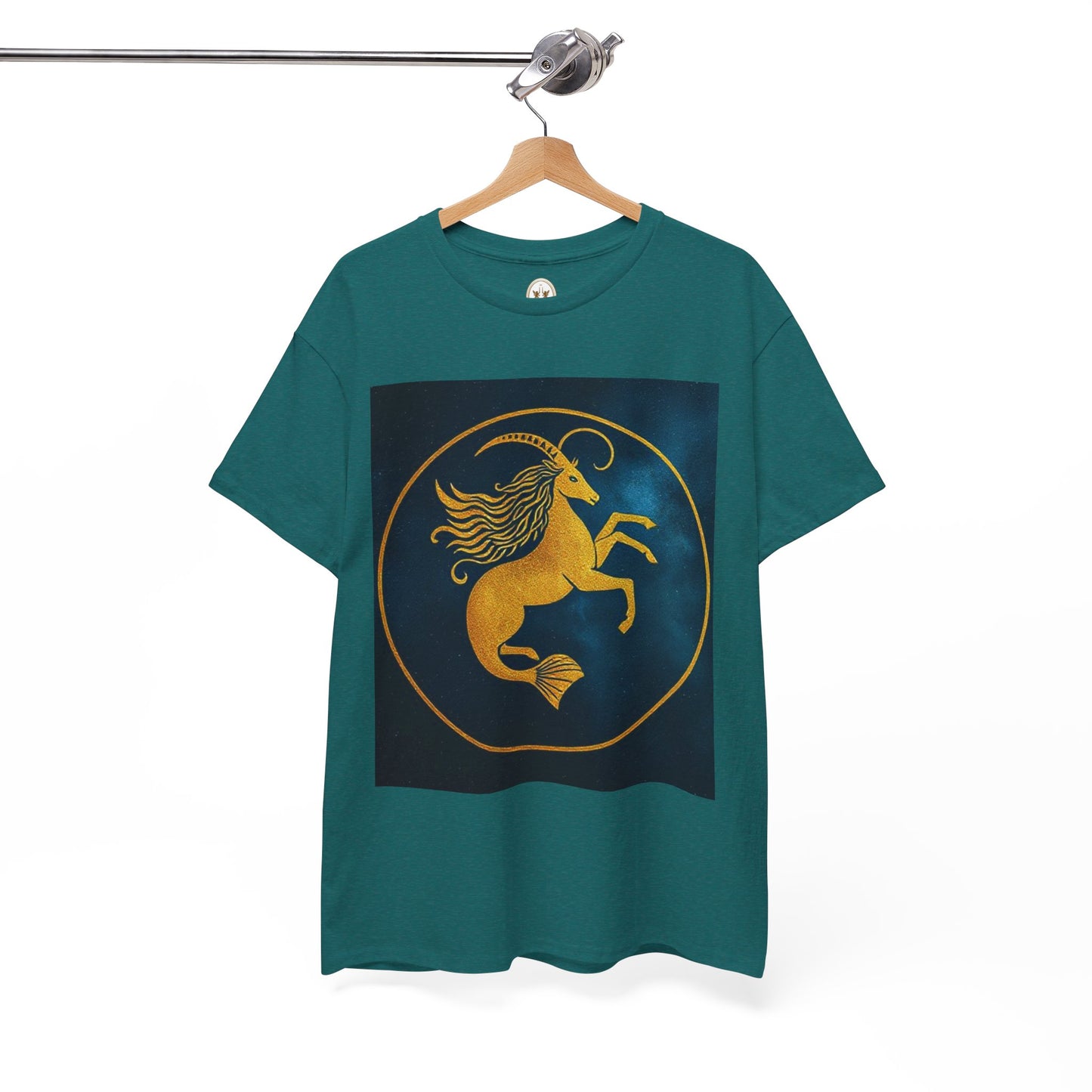 Unisex Heavy Cotton T-Shirt, Capricorn Animal v3, Symbol, Zodiac Design