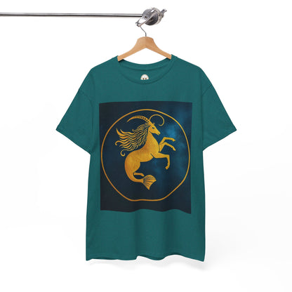 Unisex Heavy Cotton T-Shirt, Capricorn Animal v3, Symbol, Zodiac Design
