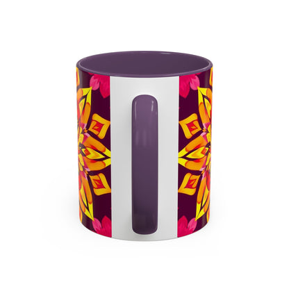 Accent Coffee Mug, Scorpio, Zodiac v1. Flower Pattern, (11, 15oz)