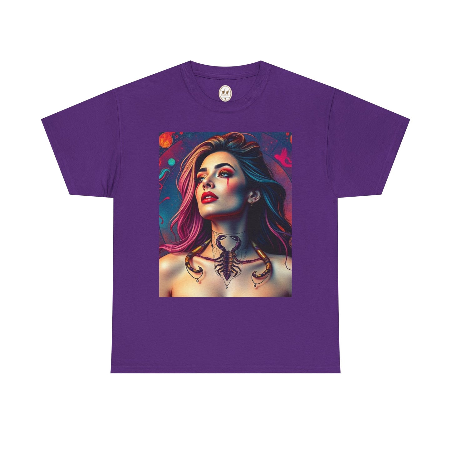 Unisex Heavy Cotton T-Shirt, Scorpio, Zodiac v1, Sexy Art
