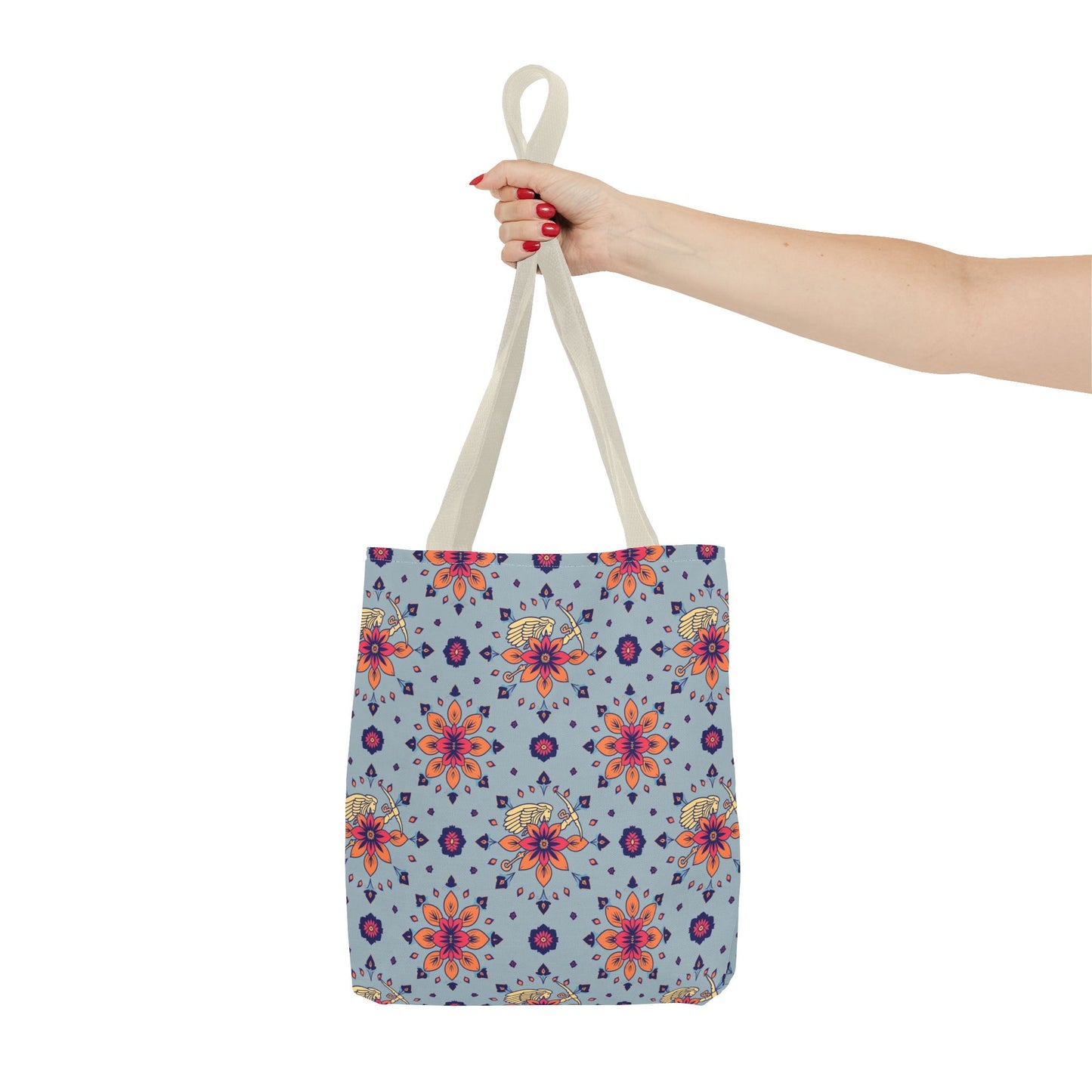 Tote Bag, (AOP), Sagittarius, Zodiac v1, Flower Pattern