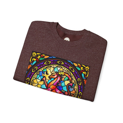 Unisex Heavy Blend™ Crewneck Sweatshirt, Glass, Aries Zodiac Design
