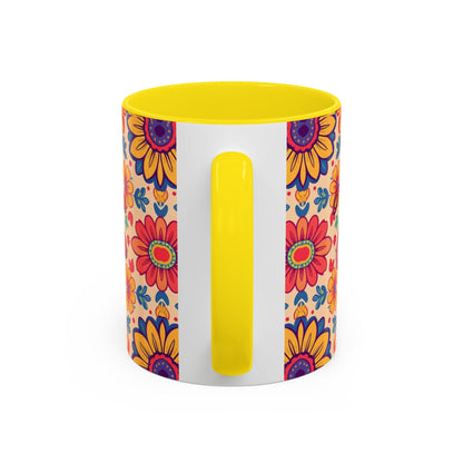 Accent Coffee Mug, Leo, Zodiac, Flower Pattern, (11, 15oz)