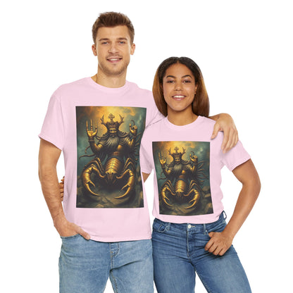 Unisex Heavy Cotton T-Shirt, Desert Scorpio King v1, Zodiac Design