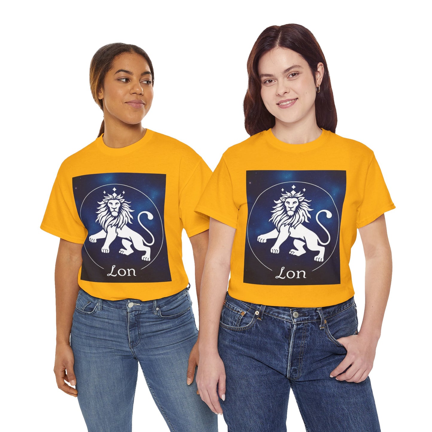 Unisex Heavy Cotton T-Shirt, Space Lion v1, Leo Zodiac Design