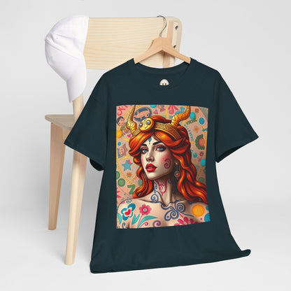 Unisex Heavy Cotton T-Shirt, Virgo, Zodiac v1, Sexy Art